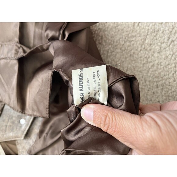 Pierre Balmain Paris Olive Green Rustic Distresssd Leather Vest Size 2 w/flaws - Picture 4 of 11